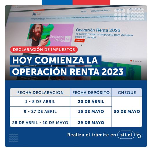 Pantallazo con información de Operación Renta 2023.